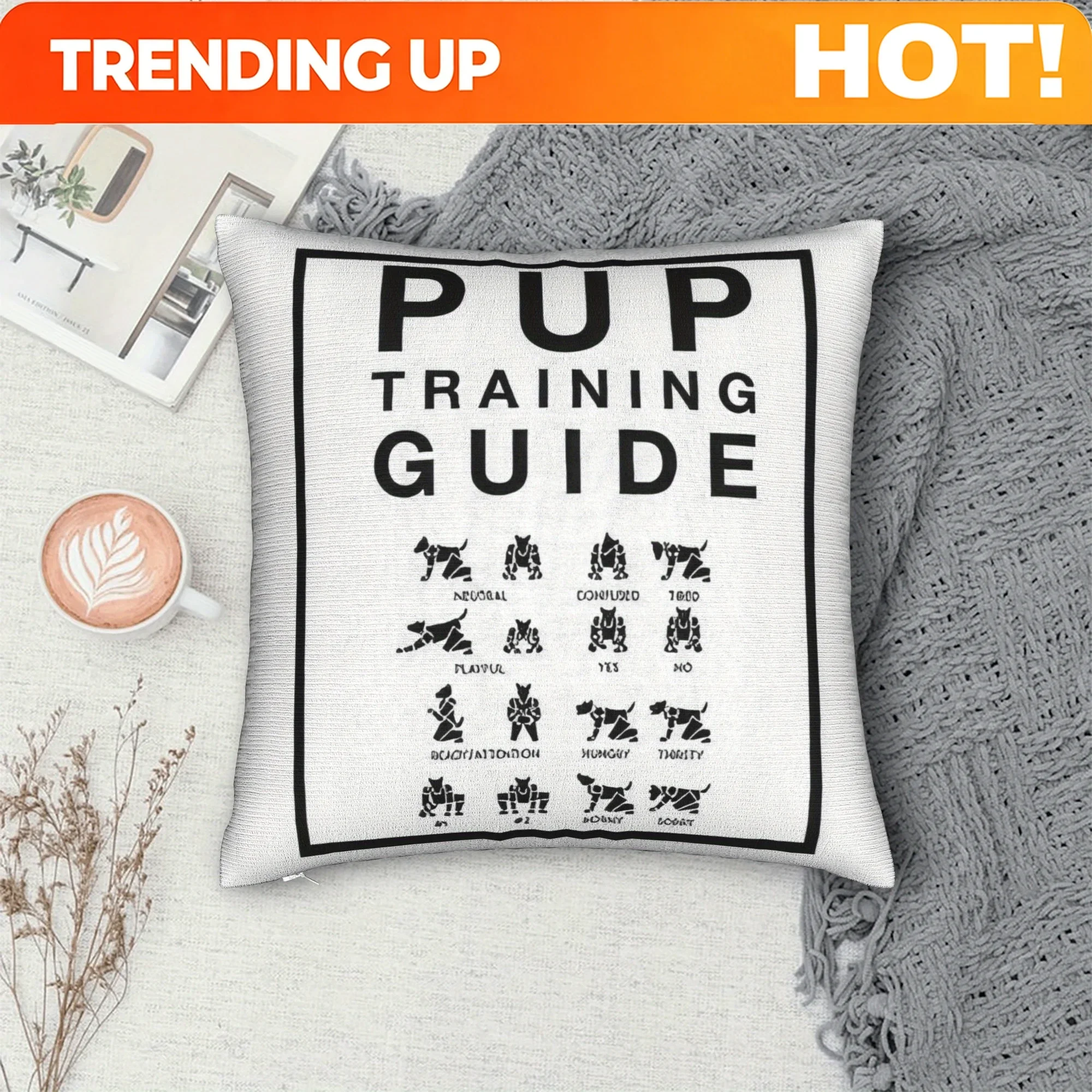 Custom 1pc Double-sided Design Pup Training Guide Pillowcase, Pup Play Dog Dogs Gay Gay Pup Pet Woof 18 X 18in Pillow Cover