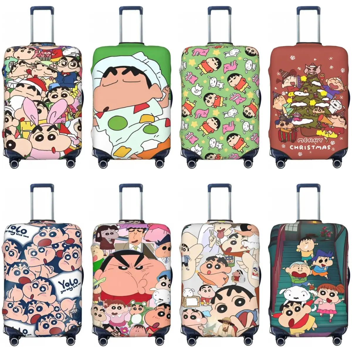 Funny Crayon Shin-Chan Anime  Suitcase Cover Holiday Useful Luggage Supplies Business Protection