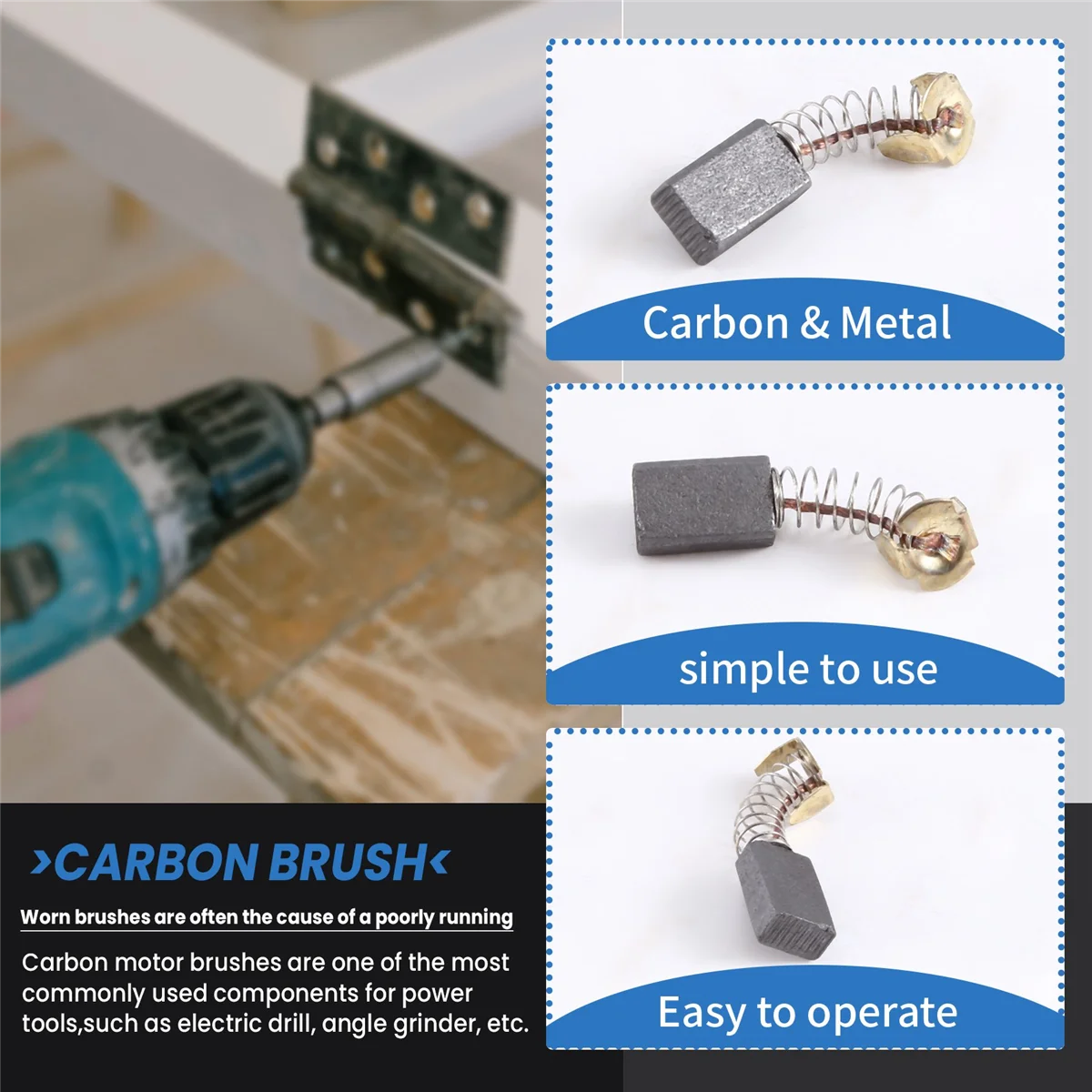 แปรงถ่านสำหรับ Makita Cb-103ขนาด6มม. x 10มม. X 16มม. จำนวน8ชิ้น