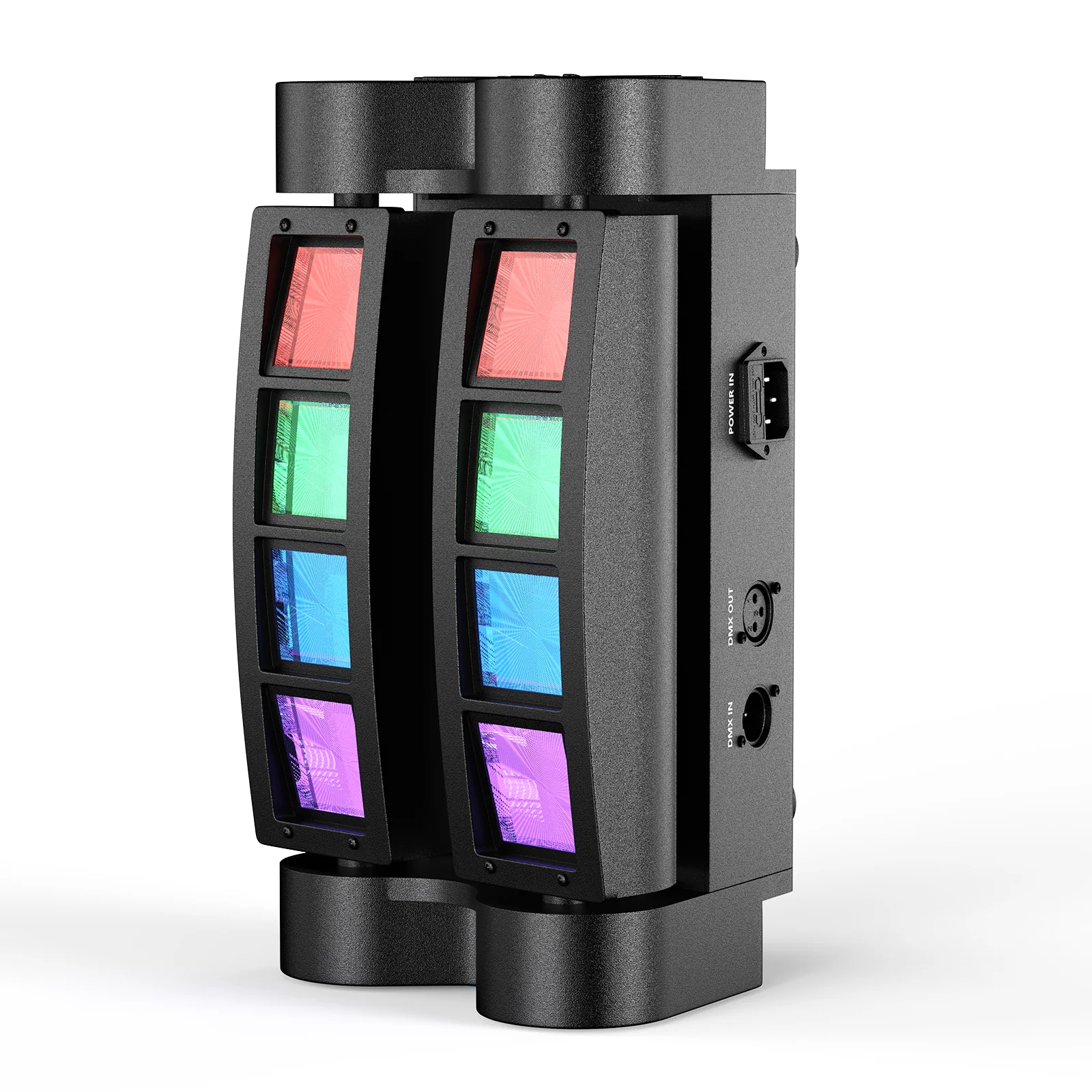 Yiflamefly Mini Spider Light 8x10W LED RGBW, projecteurs rotatifs à tête mobile, lumières stroboscopiques pour discothèque, bar, KTV, mariage, spectacle, club