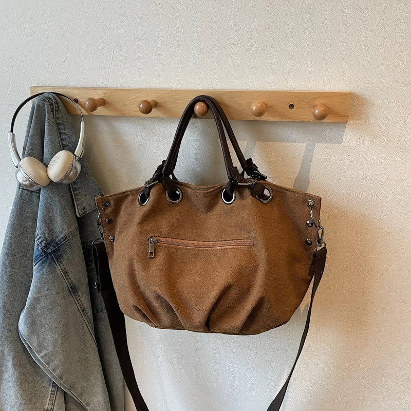 حقيبة حمل ريترو ذات سعة كبيرة 2025 شتاء نمط جديد أنيق حقيبة ركاب حقيبة يد عصرية ومتعددة الاستخدامات 2585JJJ #2