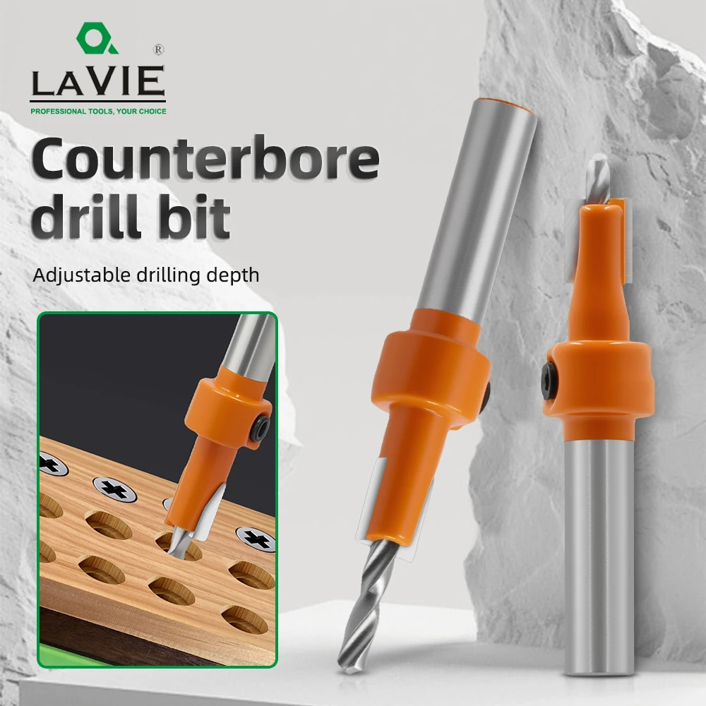 

LAVIE Woodworking Countersink & Punch Set Orange , 8mm Shank Drill Bits For DIY C06T6A