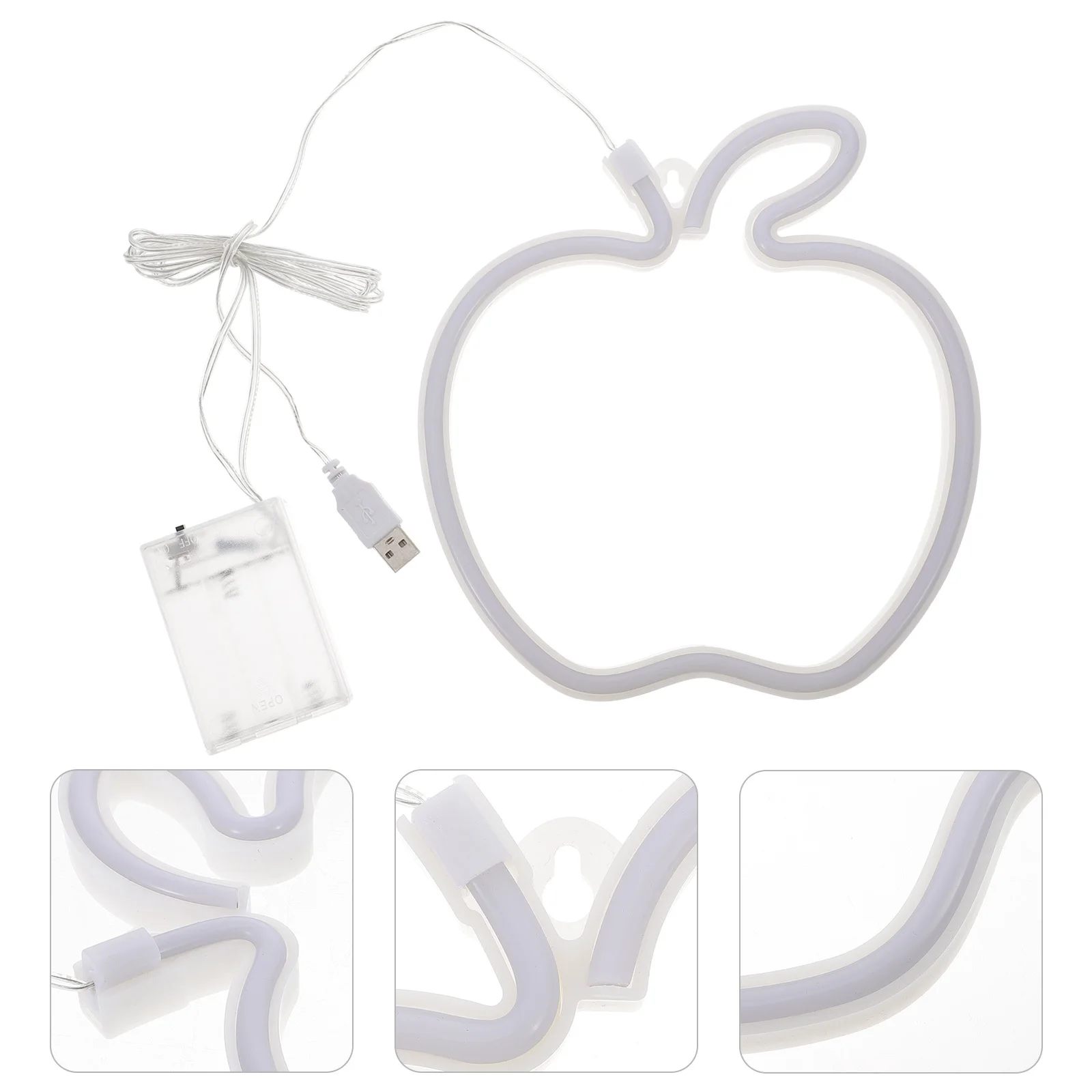 

Apple-Shaped Neon Light Decor Plastic Bedside Lamp Unique Room Night Sign Long-Lasting Party Decor Neon Light Sign