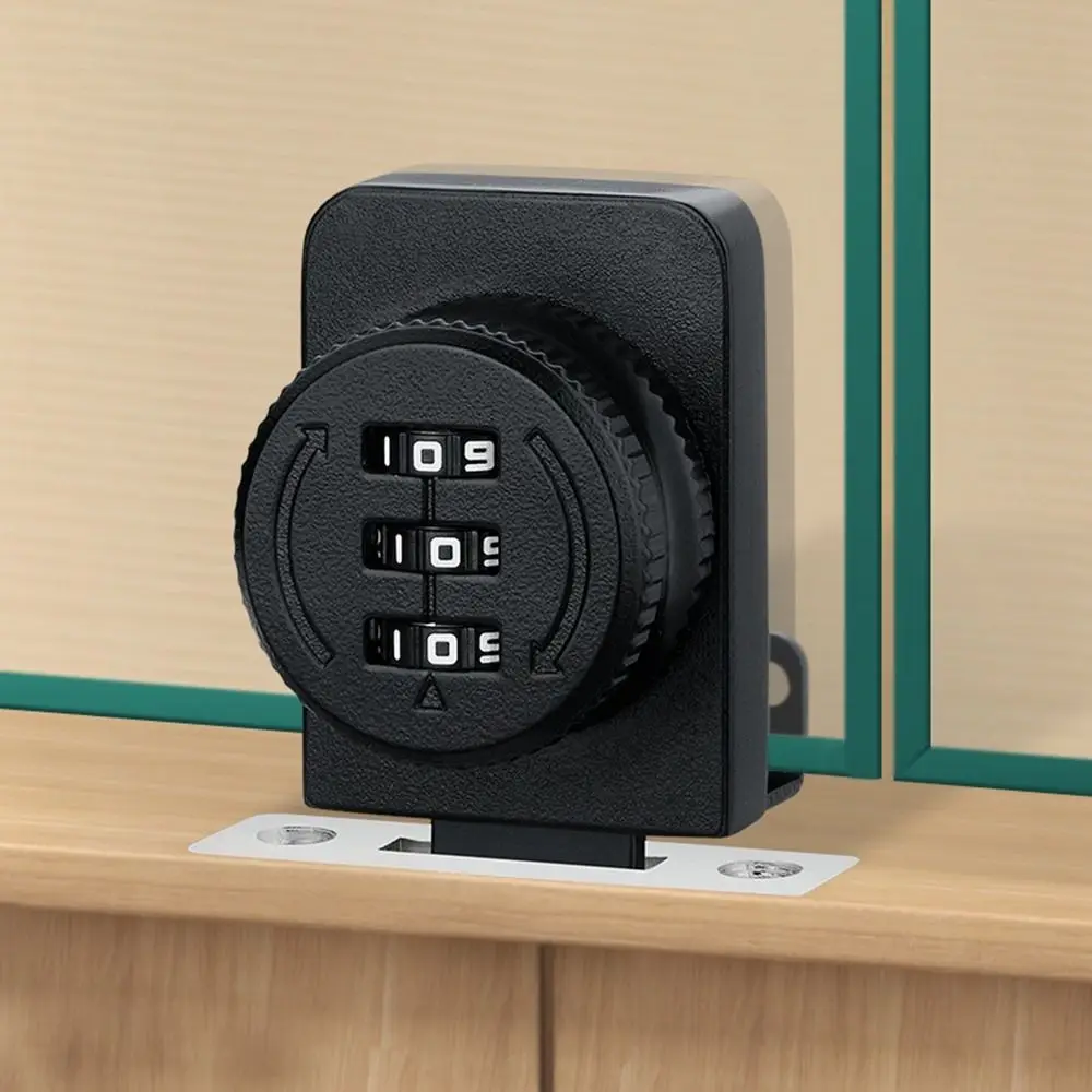 سبائك الزنك باب زجاجي قفل بكلمة مرور الأجهزة الأثاث عرض القضية قفل 3 رمز رقمي الأمن قفل مجمع خزانة زجاجية #2