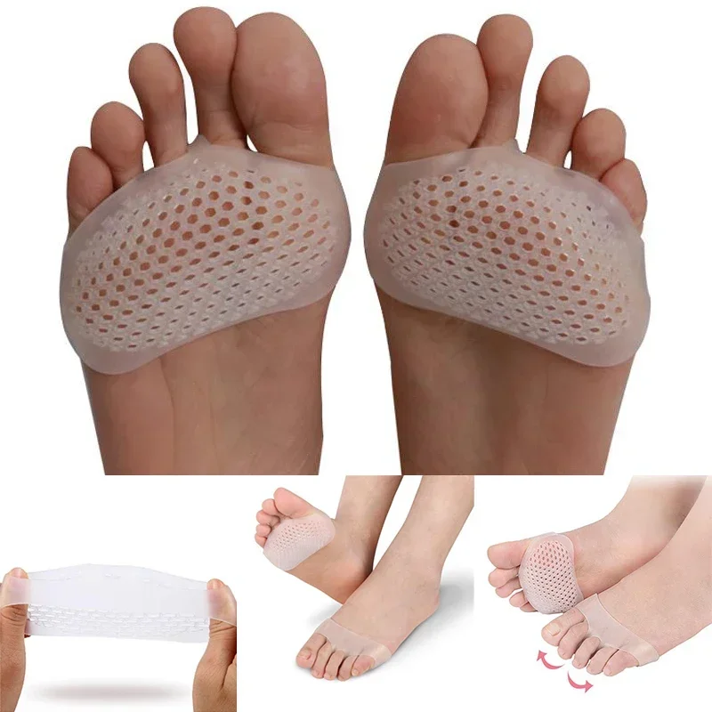 

1 Pair Silicone Honeycomb Forefoot Pad High Heel Shoes Pad Gel Insoles Breathable Pain Relief Foot Pads Insoles Socks