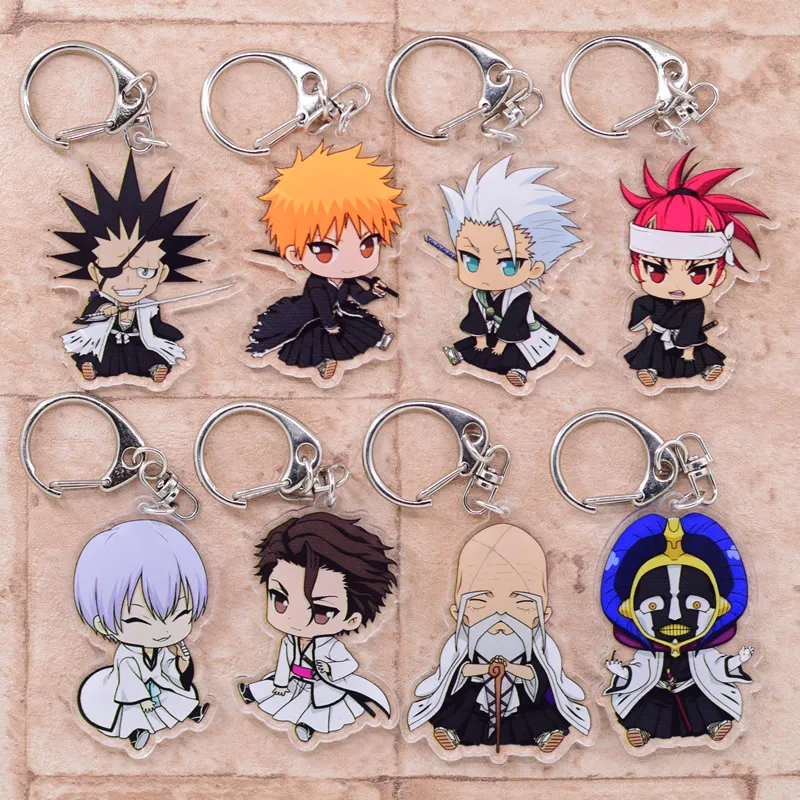 Bleach Anime Keychain 26 Styles Arcylic Cartoon Figures Keyrings Kawaii Accessories