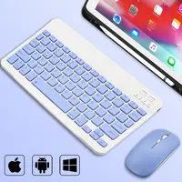 Teclado inalámbrico Bluetooth Universal para teléfono móvil, tableta, teclado y ratón, Mini teclado Bluetooth, accesorios para teclado Ipad