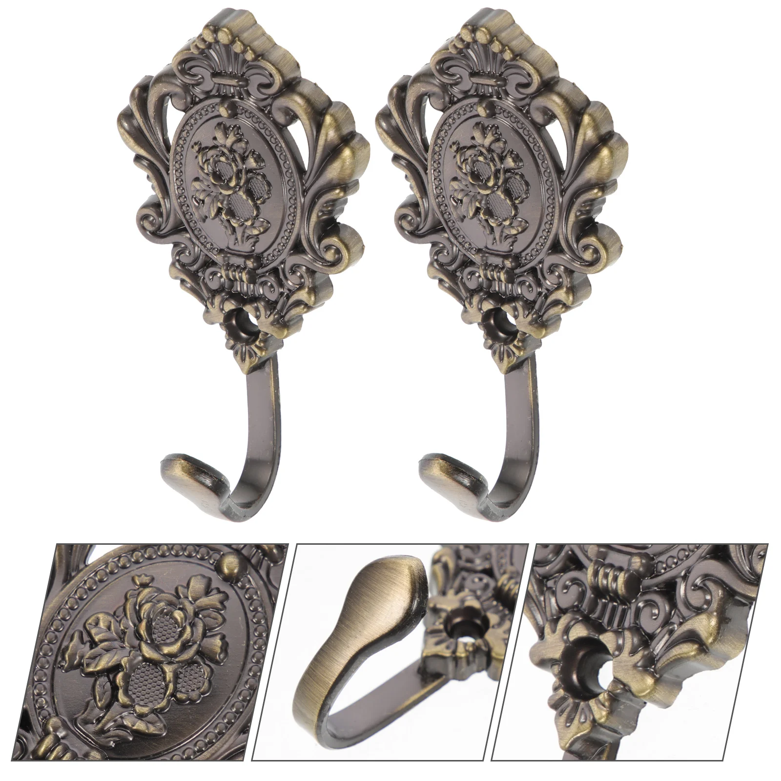 2 قطعة ستارة من سبائك الزنك عوائق تصميم الورد خمر الستائر تيباكس النمط الكلاسيكي لهجة المنزل الستار العائق #2