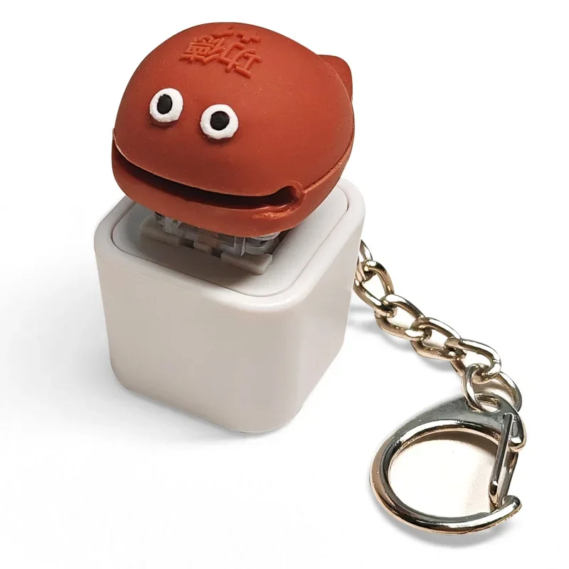 키캡 Wood Fish Keycap Keychain Keyboard Keycap Clicker Backpack Hanging Ornament Pendant Charms Keycap Button Handrelax Gifts