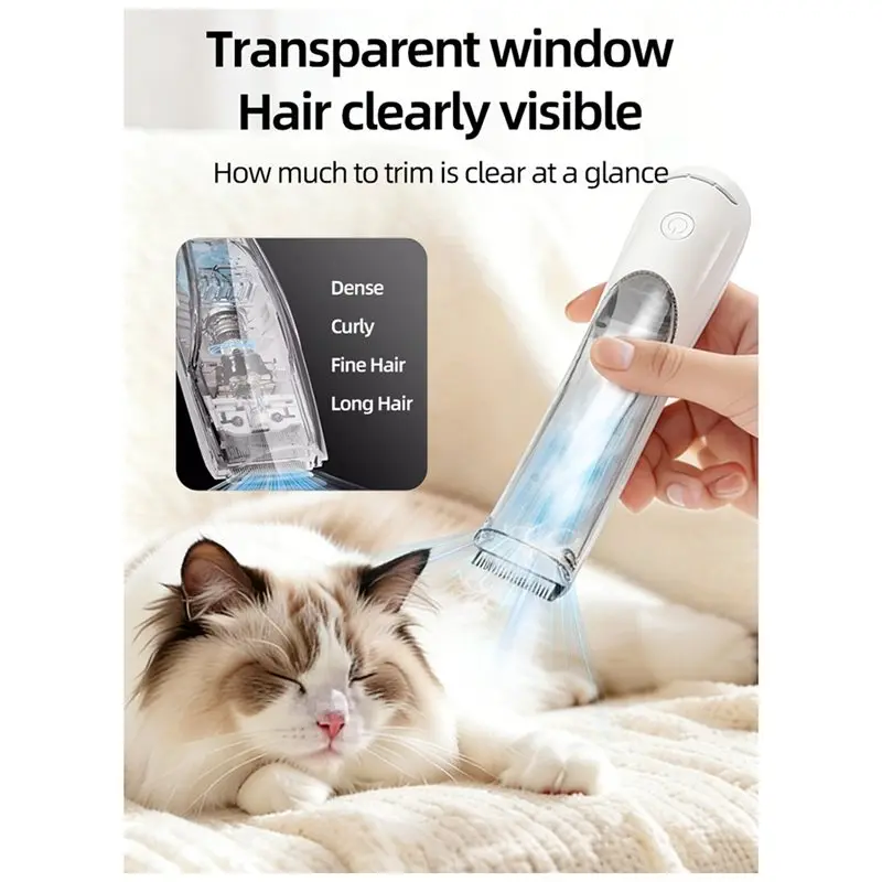 SOFT-2-In-1 Portable Dog Grooming Vacuum Clipper Kit 3-Speed Low Noise Powerful Suction 99% Pet Cat Pet Hair Trimmer Shaver view 3