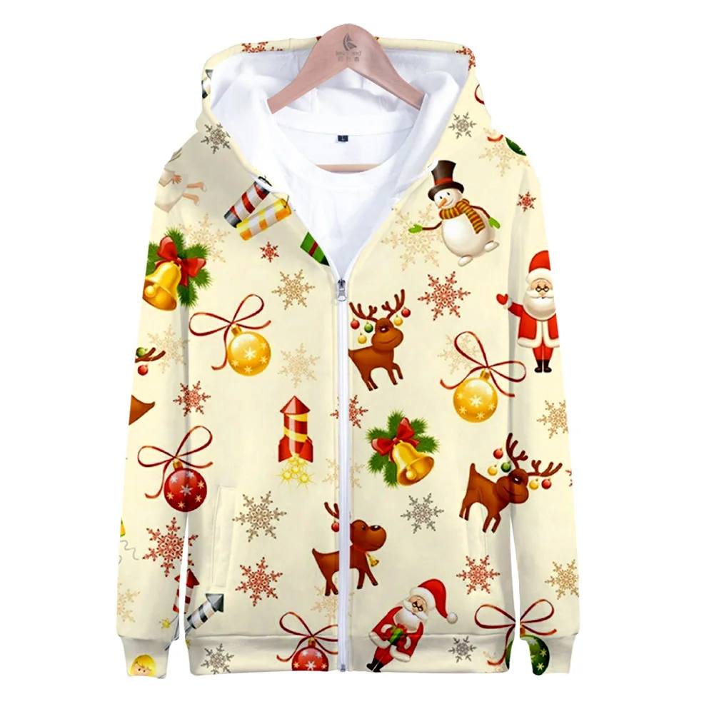 2023 Herfst/Winter Trui Kersttrui Kerstmuts Saint Sneeuwpop Trui Digitale Print Hoodie Trui