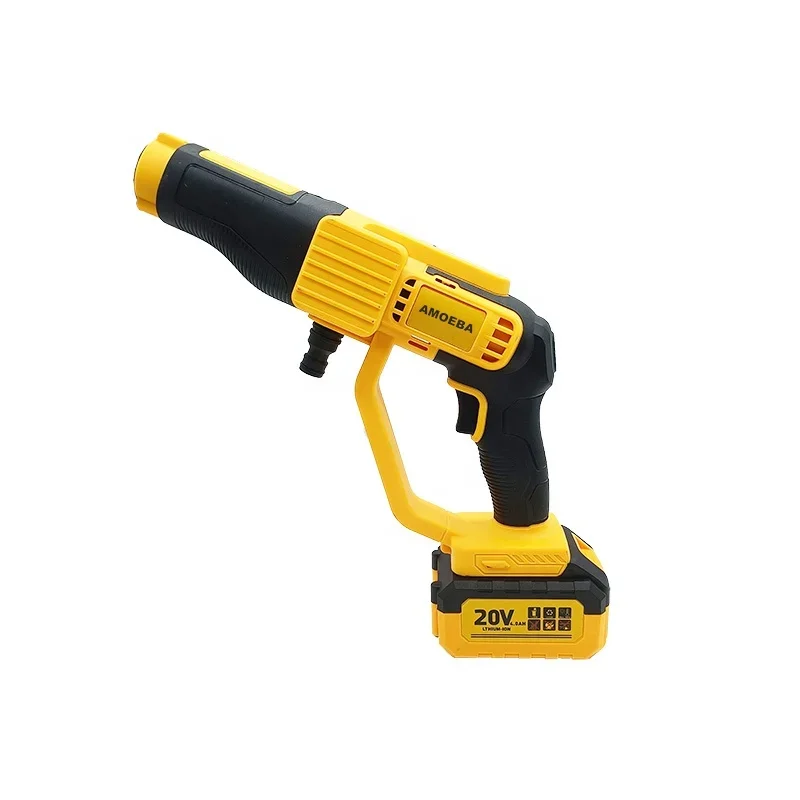 Hot Sale Lithium Battery Cordless Car Wash Spray Foam Automatic Water Gun Yellow Wireless Cordless Car Cleaning Washer Gun