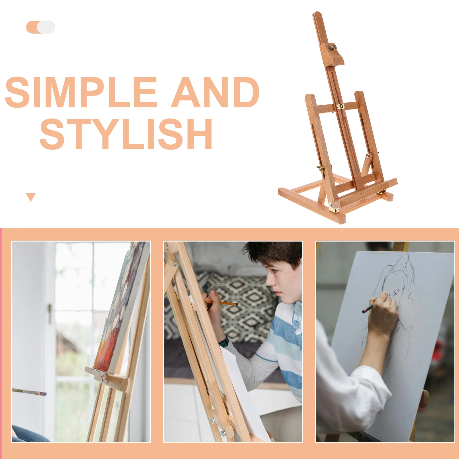 

Wooden Painting Easel Stand Heavy Duty Art Display Rack Lightweight For Outdoor Sketching Classroom Wedding Sign Use