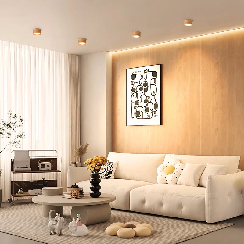 GX53 النازل مصباح السقف الخشبي 220 فولت مصابيح ديكور داخلي إضاءة الغرفة غرفة المعيشة الممر LED أسفل أضواء لغرفة نوم الشارع