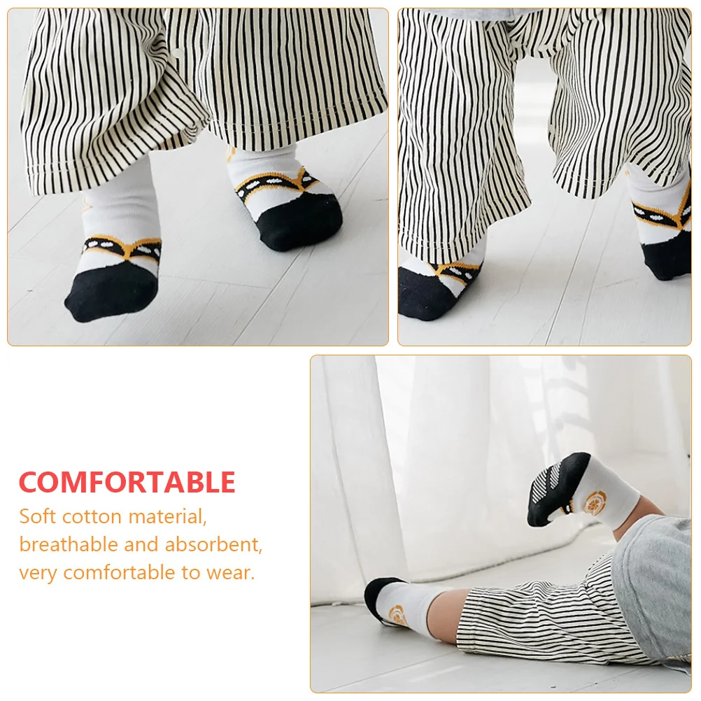 

2 Pairs Kids Cotton Socks 12 15cm Bright Kimono Clog Patterns Breathable Warm Toddler Anti Slip Elastic Children Party