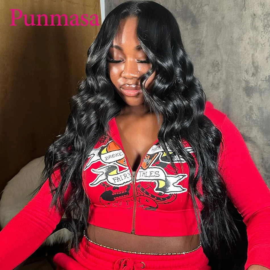 Punmasa Peruvian Hair 200% 13x6 Lace Front Wig Body Wave Cherry Red Colored 5x5 Transparent Lace Wigs 13x4 Wear Go Human Hair