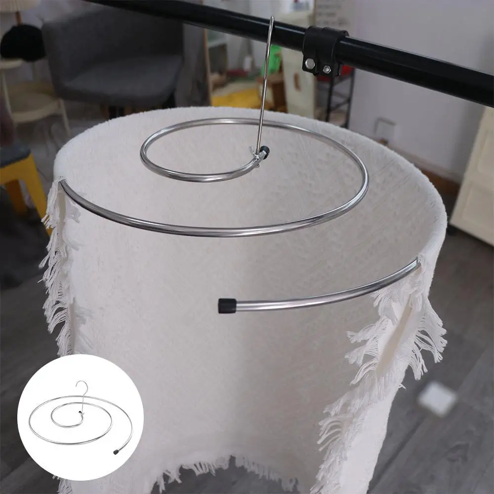 

Stainless Steel Quilt Sheet Hanger Round Multi-function Spirals Drying Rack Save Space Rotating Spirals Clothes Pole Towel