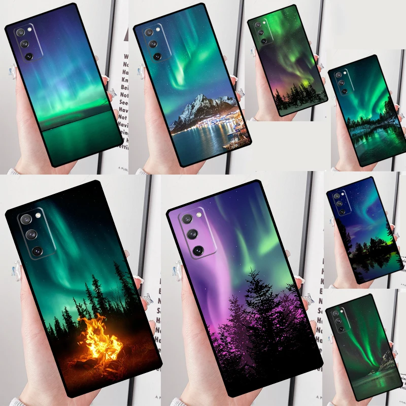 Northern Lights Case For Samsung Galaxy S23 Ultra Plus S22 S21 S9 S10 Note 10 Note 20 Ultra S20 FE Cover