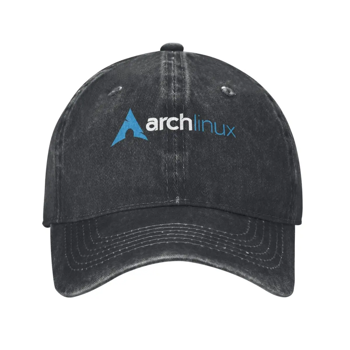 Casquette de baseball légère en denim avec logo imprimé Arch Linux pour hommes