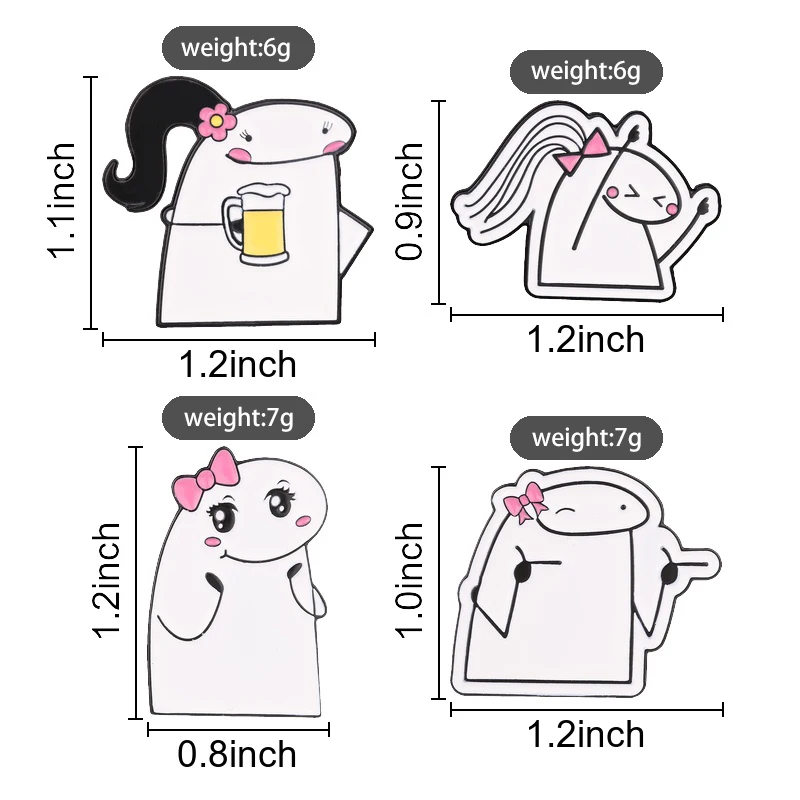 Flork Meme Enamel Pins Cute Funny Cartoon Character Brooches Lapel Badges Latin American Jewelry Gift for Friends