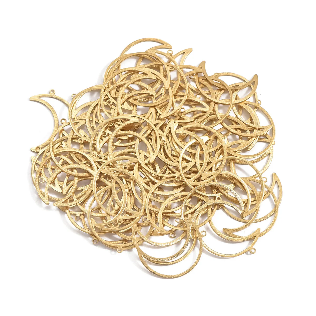 200PCS New Hollow Brass Crescent Moon Charm Pendant 26x17mm DIY Necklace Earrings Jewelry Accessories Handicrafts Supplies