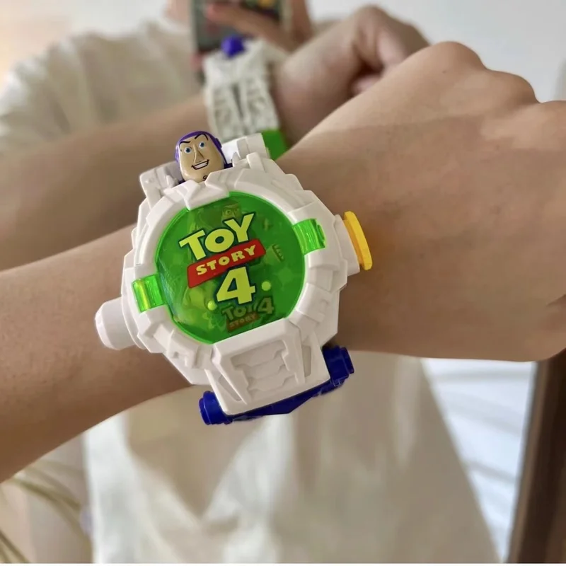 Buzz Lightyear Toy Story reloj de proyección juguete niños y niñas bebé niños dibujos animados luminoso transfiguración reloj electrónico