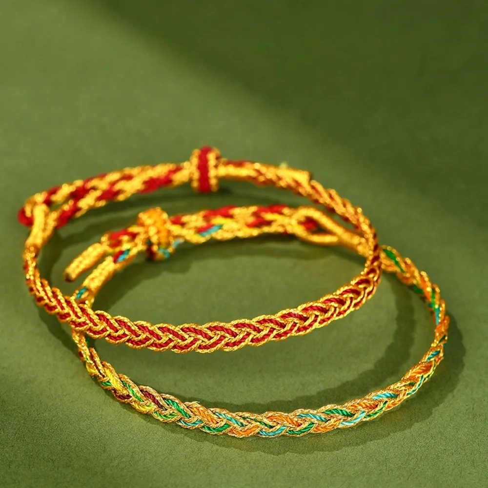 Retro Mehrfarbiges Geflochtenes Seil-Armband für Männer, Einfaches Verstellbares Glücksarmband, Schmuck, Modisches Freizeit-Accessoire – Detail 5