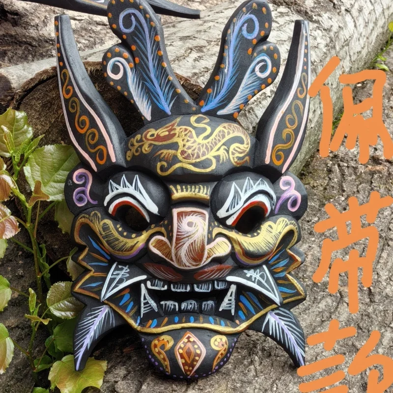 

Wood Carving Traditional Mask Hand Carved Adult Props Travel Photography Props Random16Multiply26Antique Style