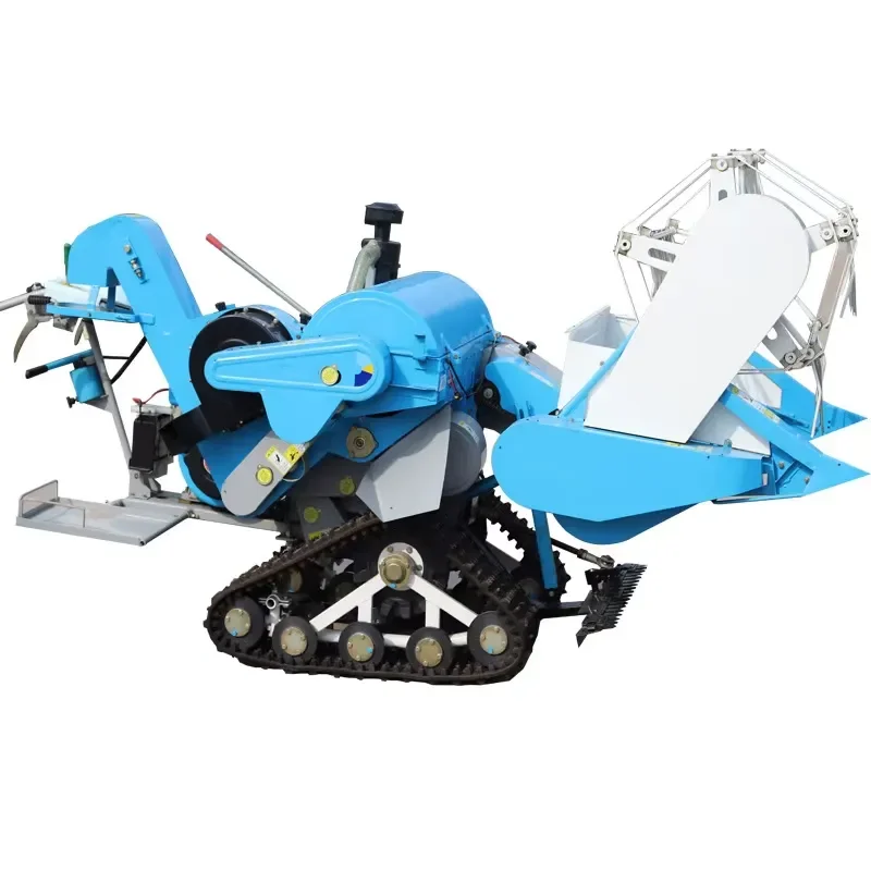 Hot Sale Small Combine Agricultural Crawler Reaper Rice Wheat Self-propelled Harvester for Home