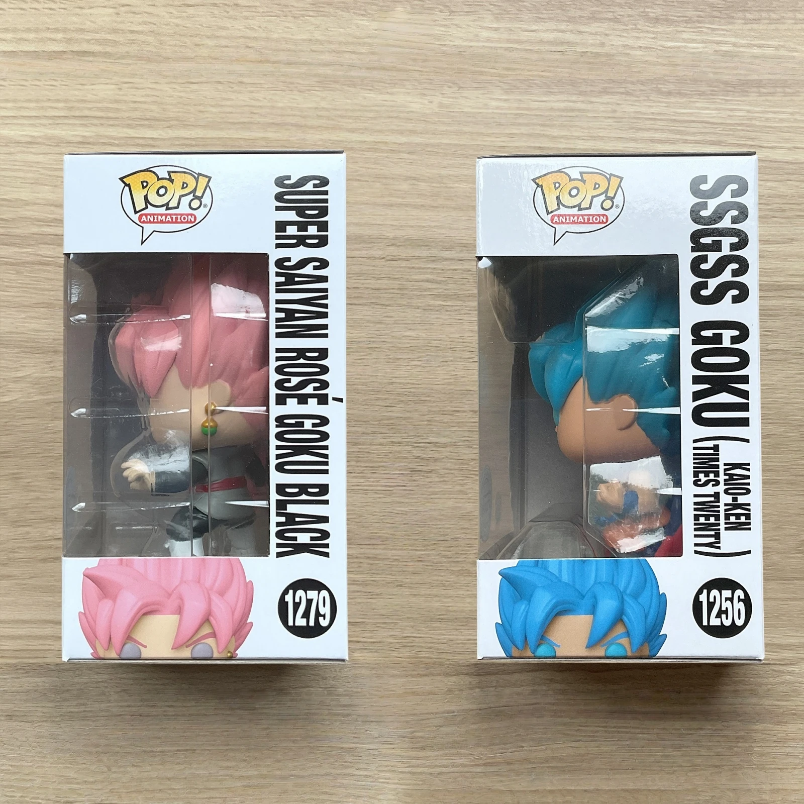 Funko Pop Dragon Ball Z Vinyl Figure Super Saiyan Rose Goku Black＆SSGSS Goku Kaio-Ken Times Twenty Official Licensed Glow Statue - view 3