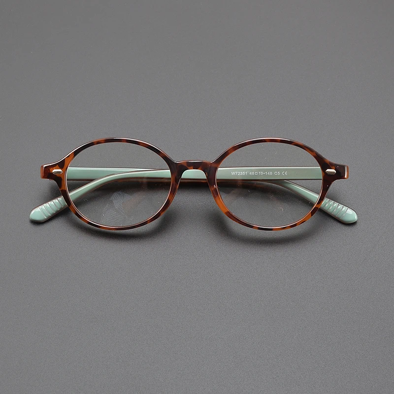 

Vintage oval frame men's and women's small face acetic acid optical glasses luxury brand produces myopia prescription glasses