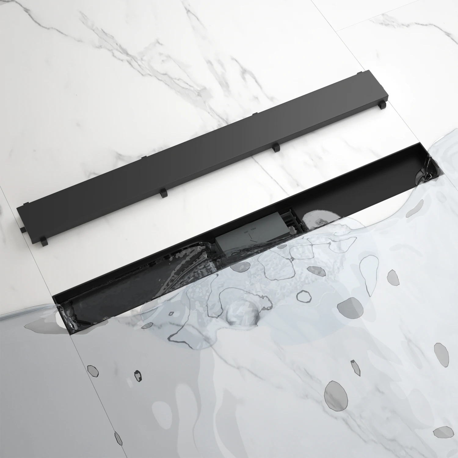 

Factory Direct Sale Watermark Floor Drain Stainless Steel Anti-Odor Invisible Shower Channel Linear Bathroom Floor Drain