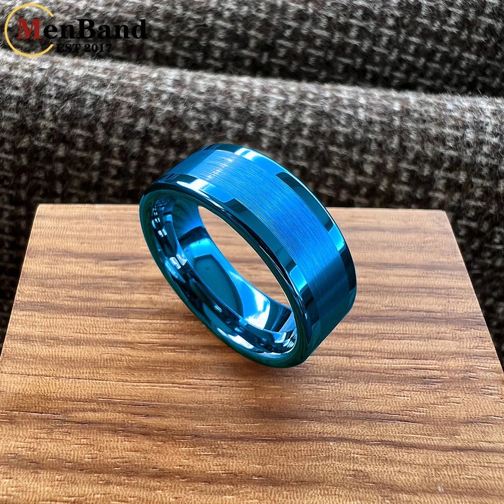 MenBand Classics Silver Color Flat 6/8MM Men Women Tungsten Carbide Wedding Ring Polished Brushed Surface Comfort Fit