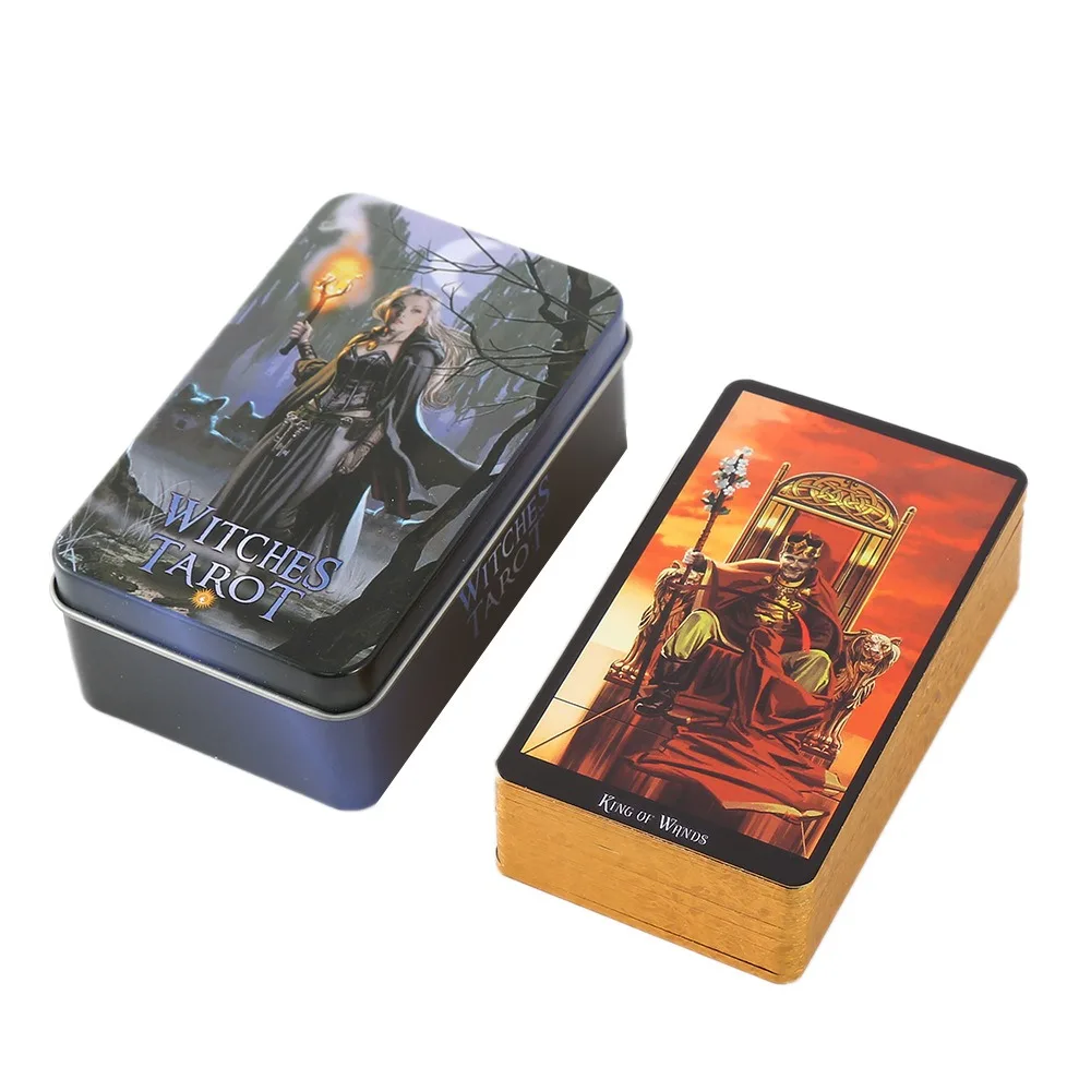 

Board Game Tarot Metal Box Gilded Witch Instructions Beginner Tarot Oracle Card Divination Social Strategy Game Witchcraft