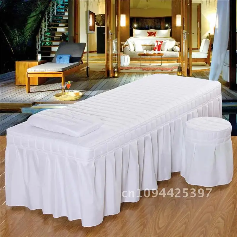 1pcs Bed Sheet Only Solid Beauty Salon Massage Table Bed Mattress Skin-Friendly Massage SPA Bed Full Cover with Hole 5 Sizes