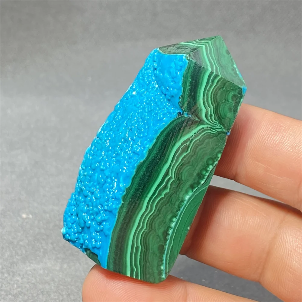 1PC Natural Beautiful Chrysocolla Crystal Tower Glass Processed Sakura Pyramid Obelisk Home Decor Gift