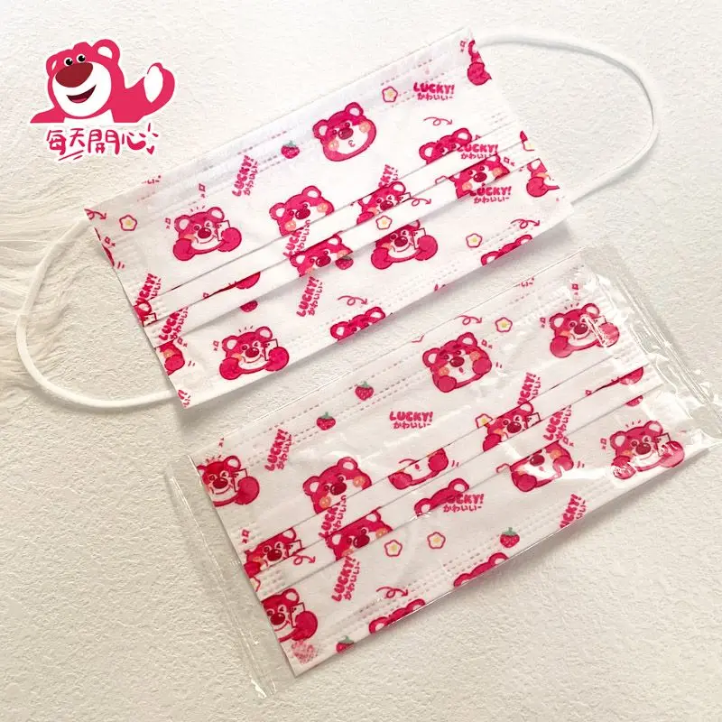 New Disney Lotso Pochacco Cartoon Animation Print Cute Disposable Independently Packaged Ins High-Looking Breathable Mask Gift