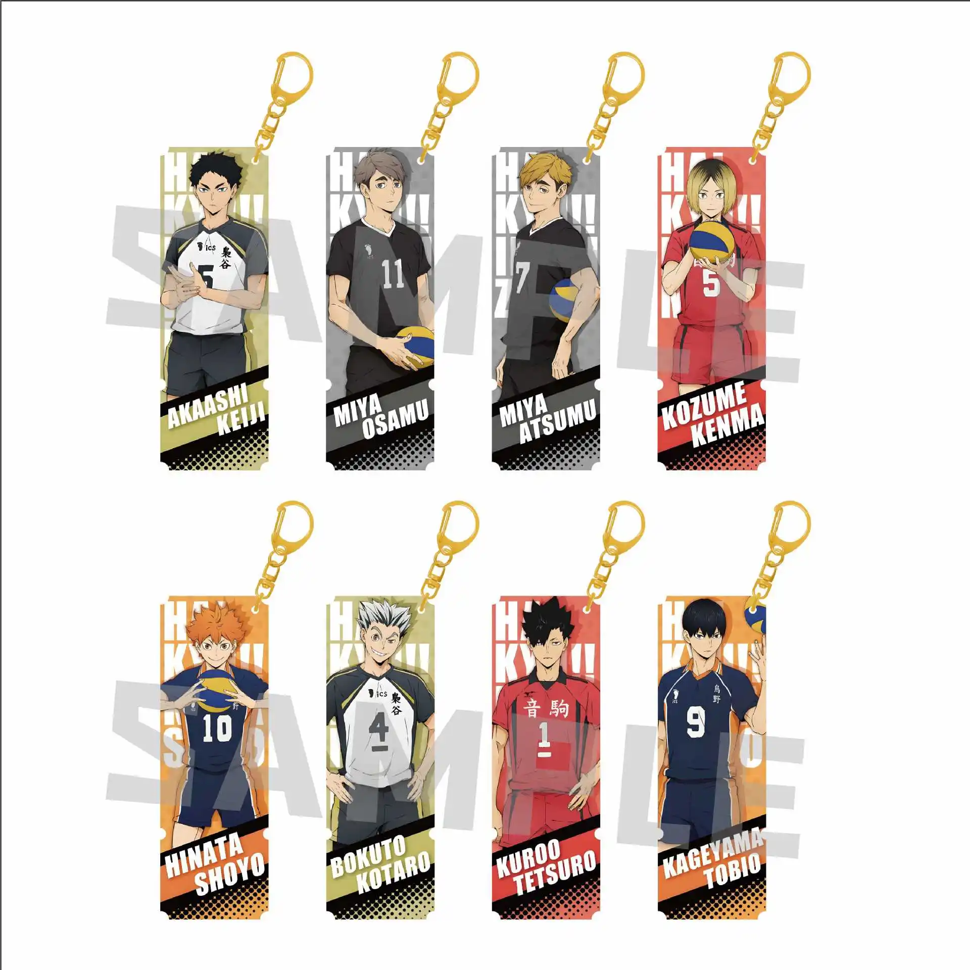 Haikyuu Keychain Acrylic Anime Figure Hinata Shoyo Tobio Kenma Tetsurou Bokuto Shining Bag Pendant Key Ring Accessories Gifts