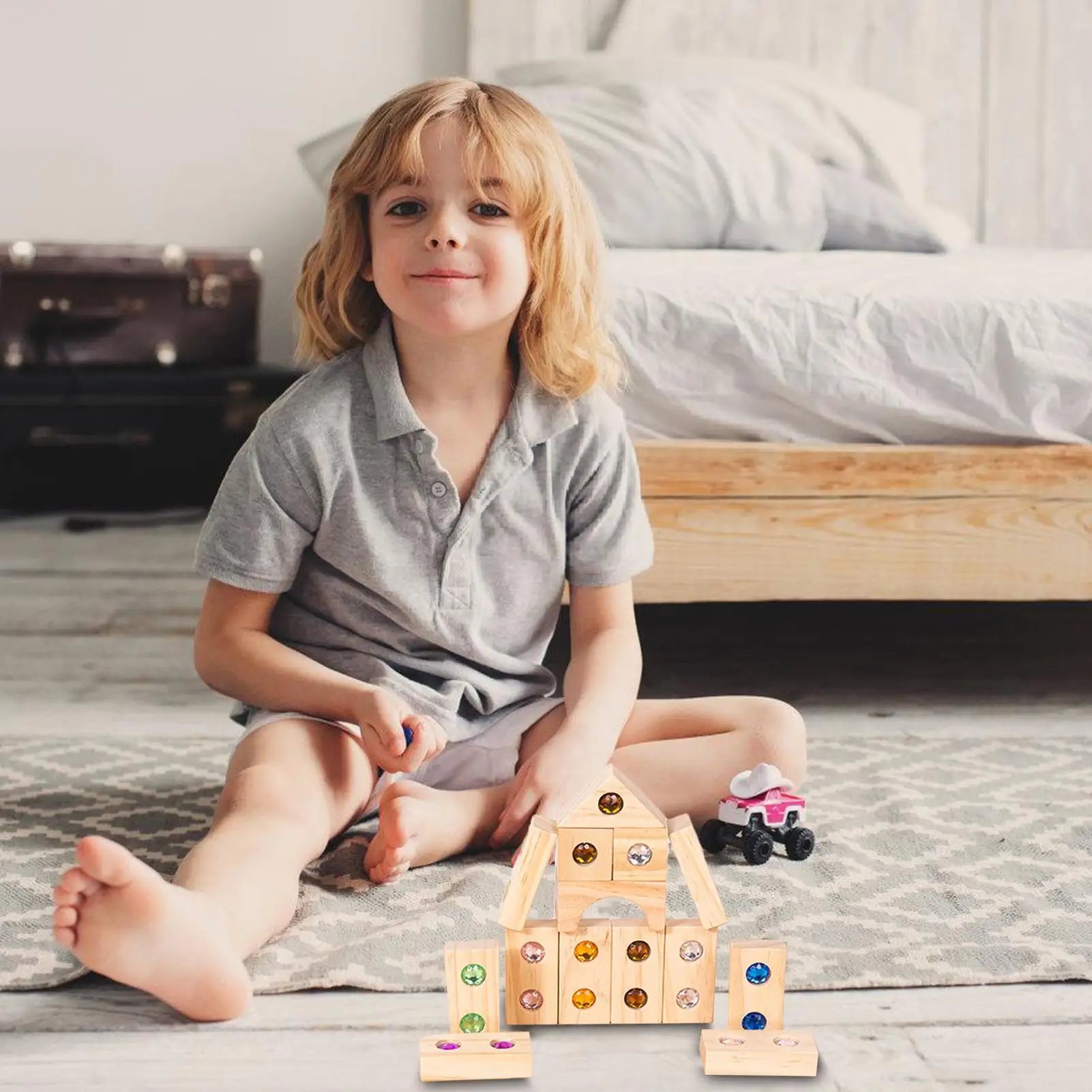 Rainbow Stacker Blocks Rainbow Stacking Cube Toy Set Rainbow Stacking Tower Game Acrylic Block Construction For 3 Years Old