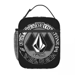 Volcoms Logo Insulated Lunch Bags for School Office Leakproof Thermal Cooler Bento Box Women Kids