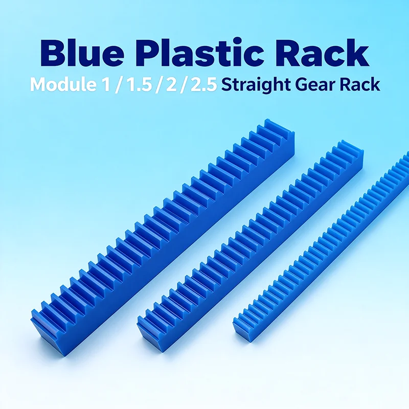 1PC Blue Plastic Straight Rack  0.5M/1M/1.5M/2M/3M Modulus Driving Gear Bracket 300/500mm Support Gear Frame