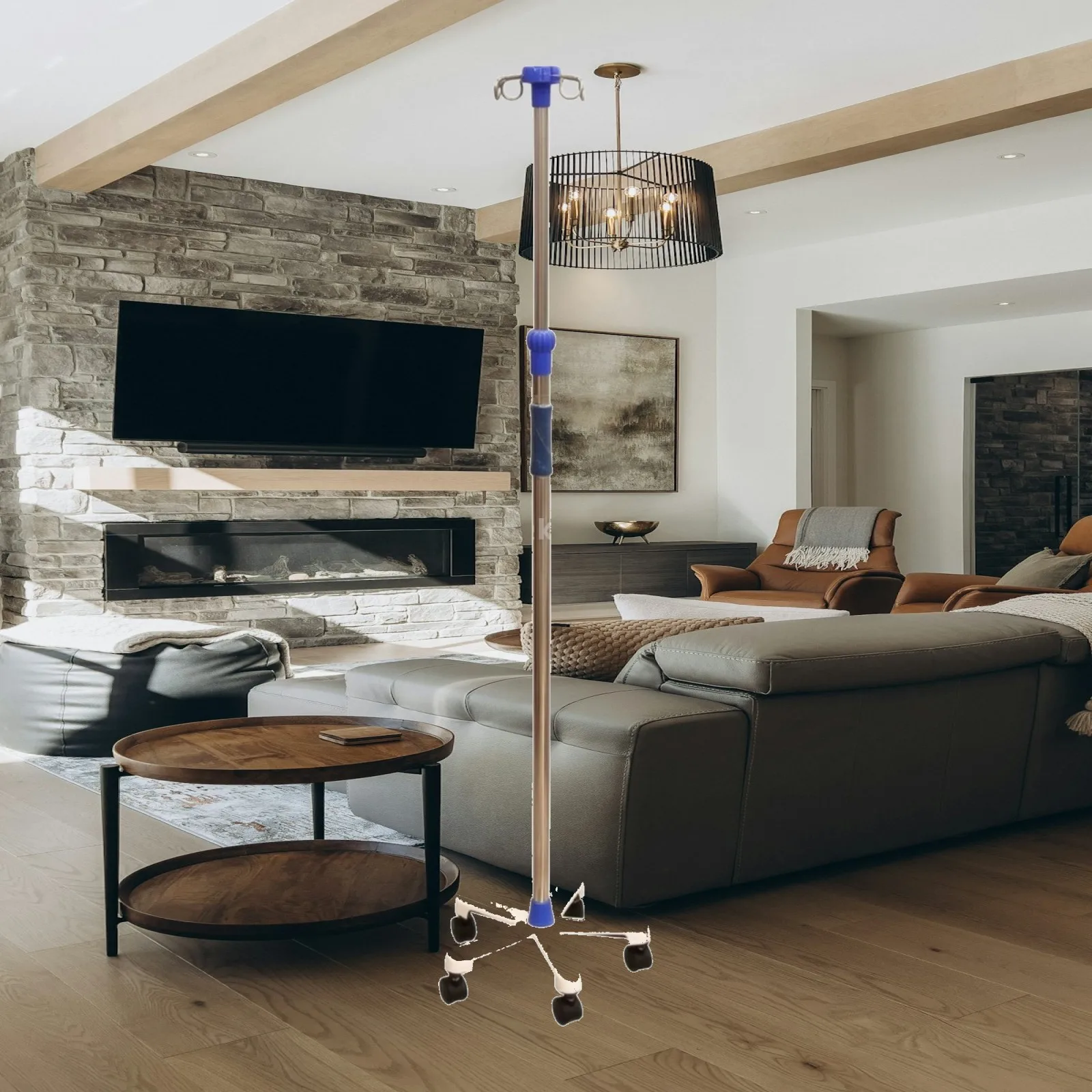 IV Stand with Wheels Easy to Move Rolling Infusion Stand Telescoping IV Pole Stable Medical Equipment Portable for Nurses