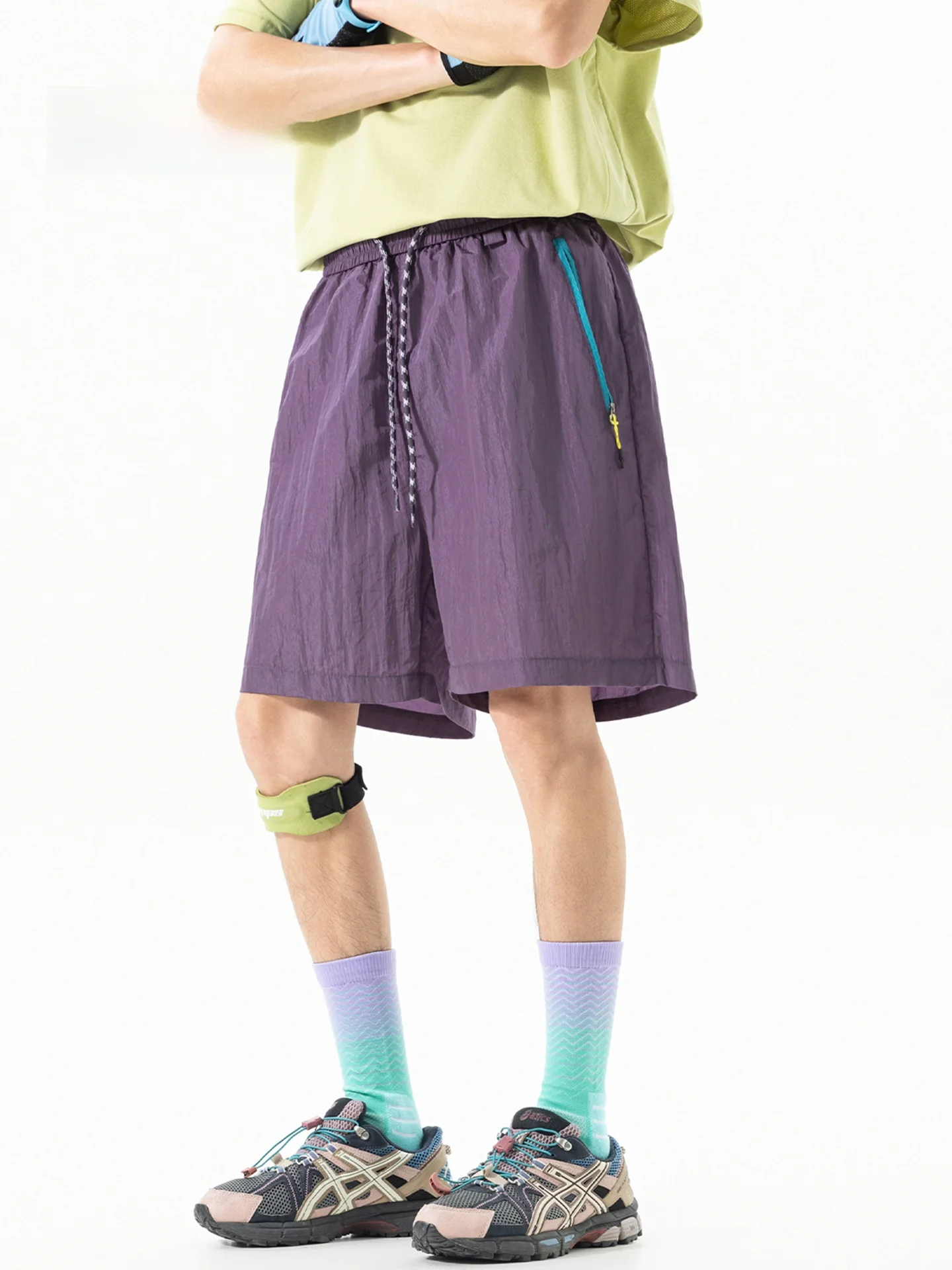 

MMOPTOP Американский спортивный бренд: мужские быстросохнущие шорты для лета, тонкие, дышащие, свободные, повседневные бриджи до колена