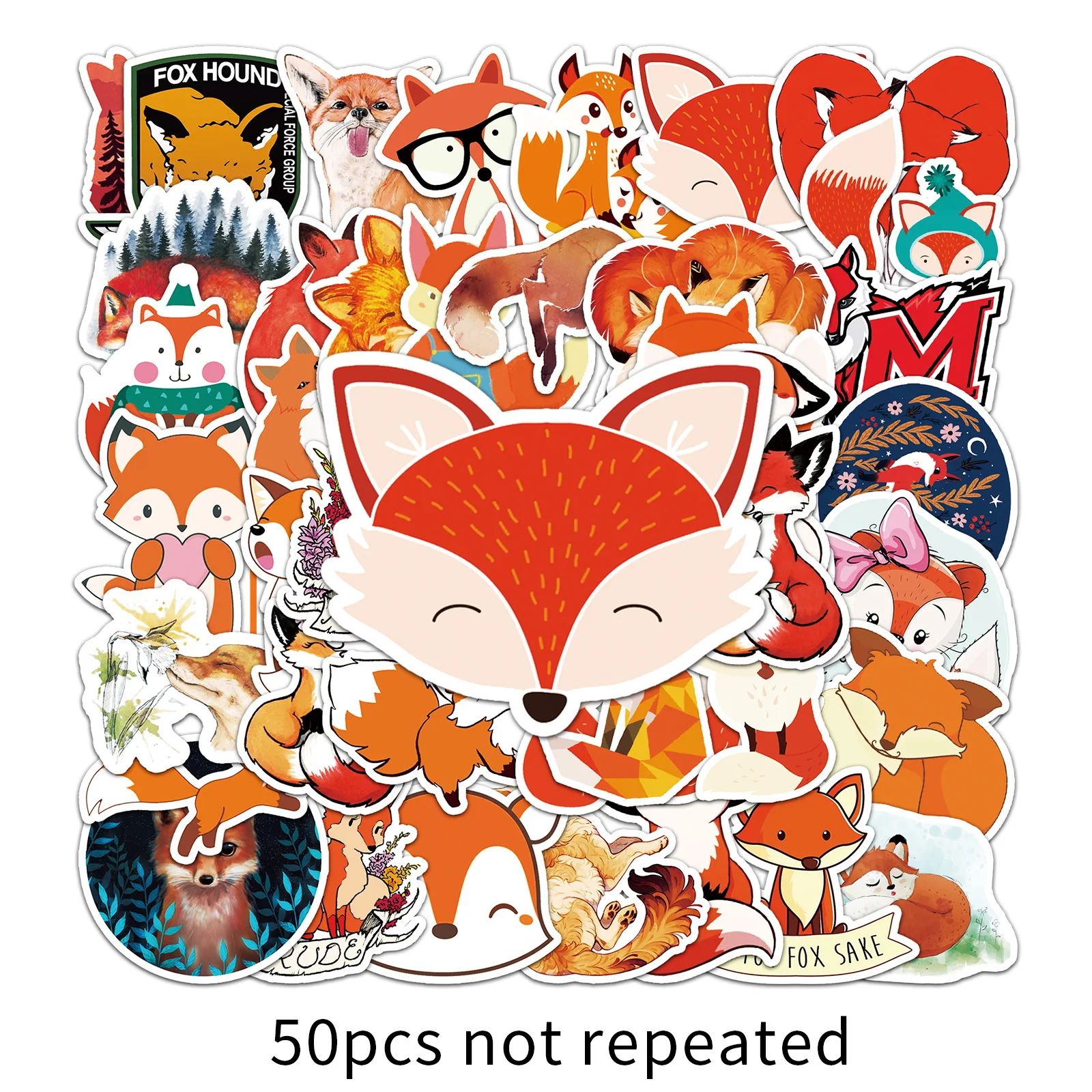 

10/50PCS Kawaii Fox Stickers Cute Animal Meme Kids Toys DIY Decoration Suitcase Fridge Laptop Guitar Car Bike Skateboard Decals