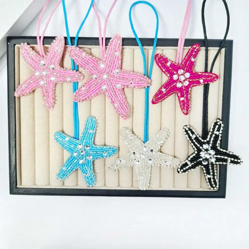 Pendentif de sac étoile de mer tissé à la main à la mode, décoration de porte-clés étoile de mer mignonne, accessoires de sac à breloques DIY