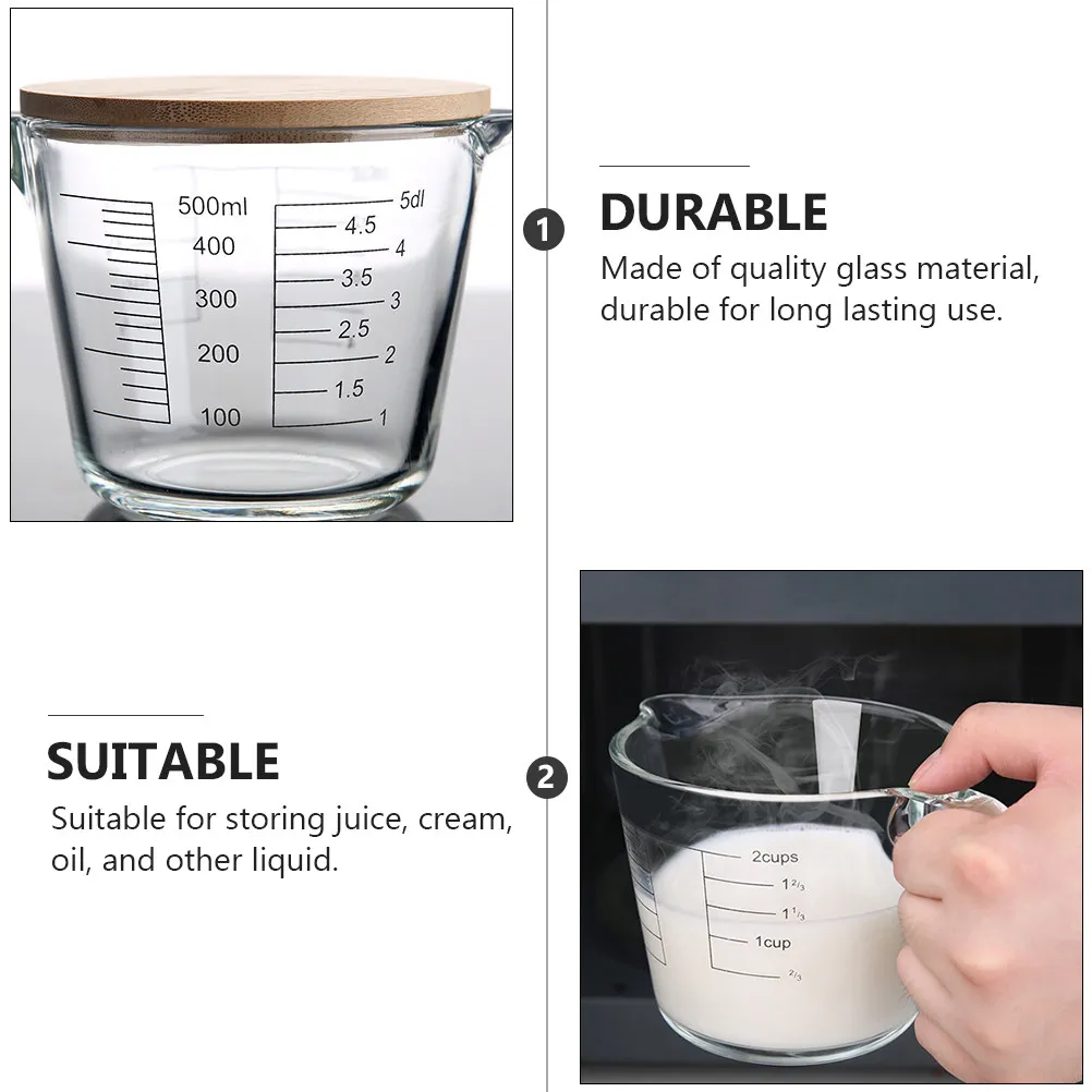 

Высококачественная стеклянная мерная чашка с мерной шкалой, 1 шт., подходит для хранения жидкостей, градуированный мерный стакан для дома