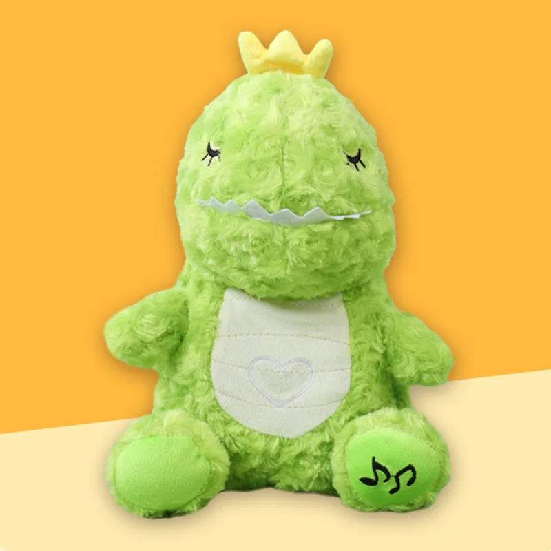Atmungsaktives, leuchtendes Dinosaurier-Plüschtier, weiches, leuchtendes Stofftier, beruhigender Schlafbegleiter für Kinder, Babys, beruhigender Schlafenszeitkomfort