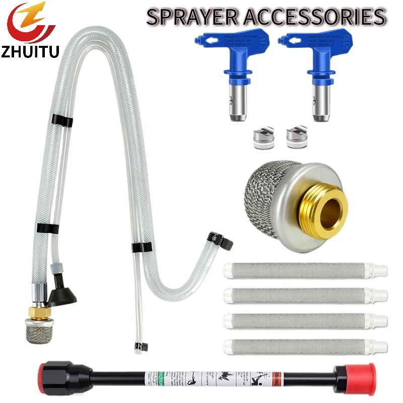 

High Pressure Airless Paint Sprayer Accessories Suction Tube Return Hose Filter Screen Kit