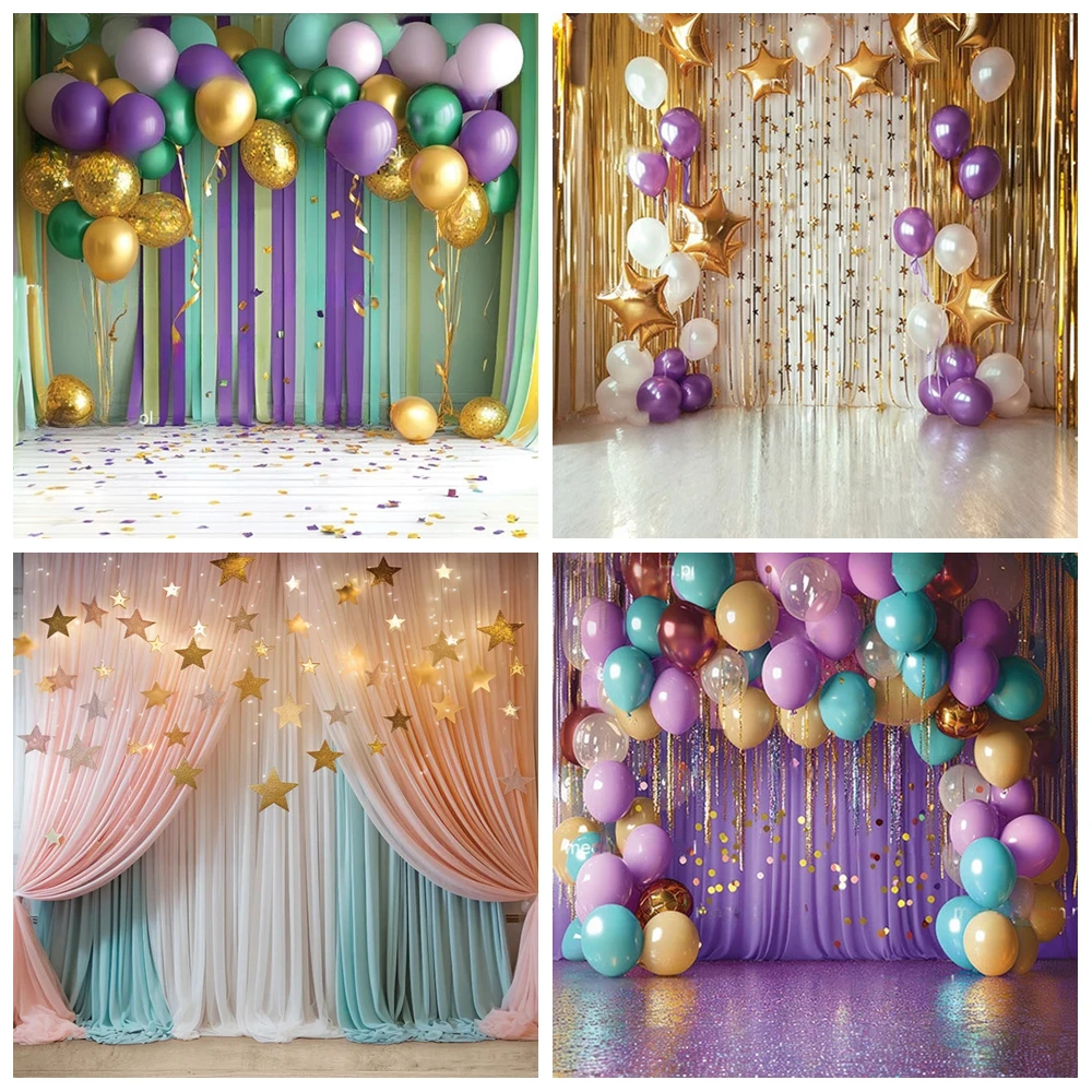 

Glitter Curtain Mask Balloon Photography Background Girl Birthday Party Cake Smash Banner Portrait Decor Backdrop Photo Studio