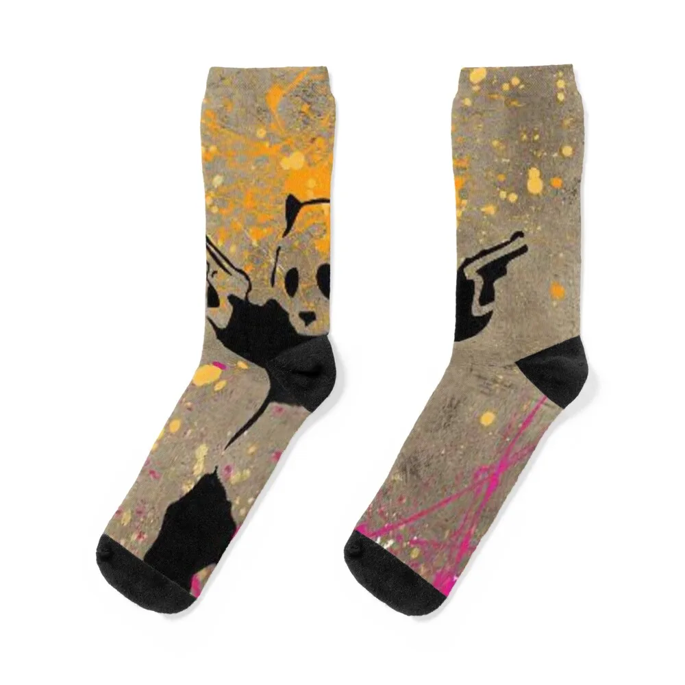 Panda with Guns by Banksy Socks new year snow Socks Man Women's